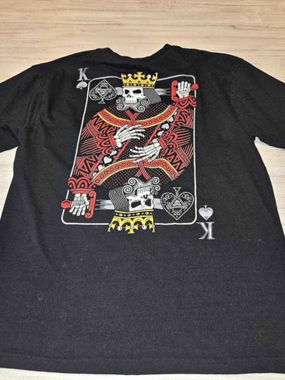 Thirty Single Skeleton King of Spades Short Sleeve T-shirt Men's Black Size L
